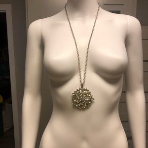 Vintage silver crystal necklace
